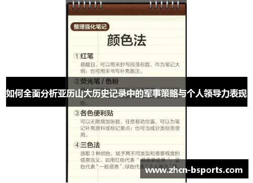 如何全面分析亚历山大历史记录中的军事策略与个人领导力表现